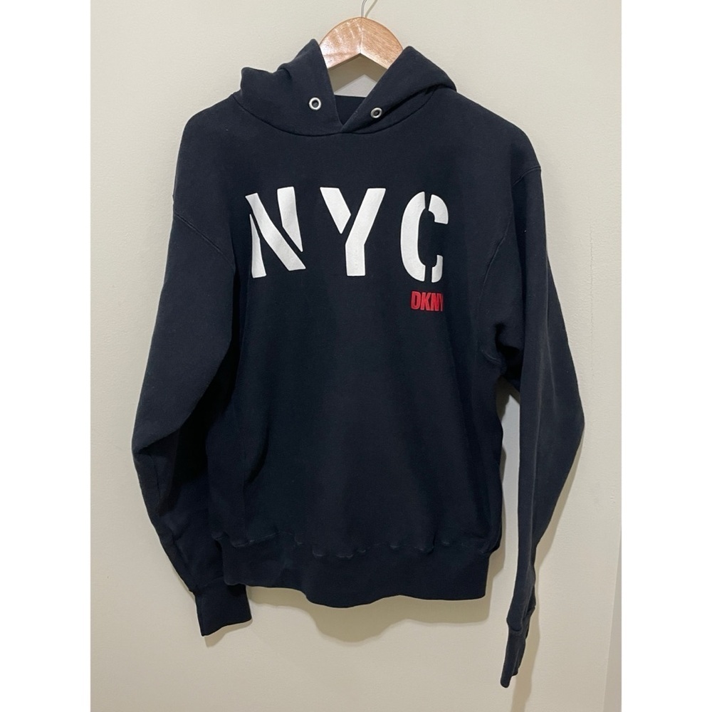 DKNY Hoodie ONE SIZE NYC Print Vintage 90s